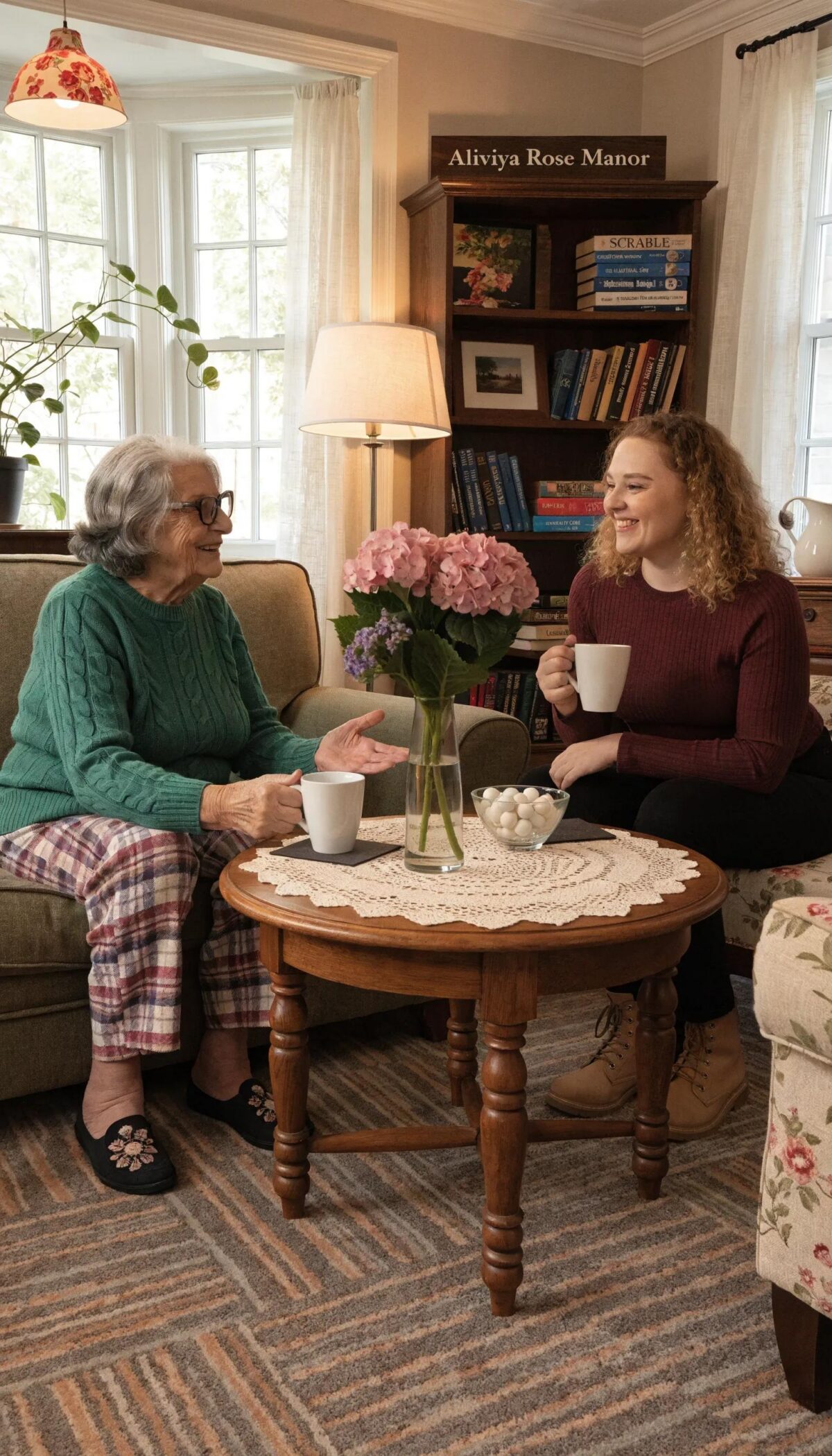 Cozy living area at Aliviya Rose Manor, emphasizing a warm atmosphere for respite care.