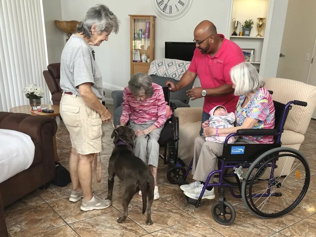 Caregiver assessing a resident's cognitive stage using the GEMS model