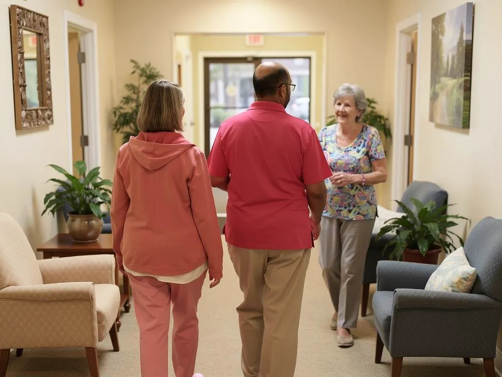 Family touring Aliviya Rose Manor with a staff member during the admissions process