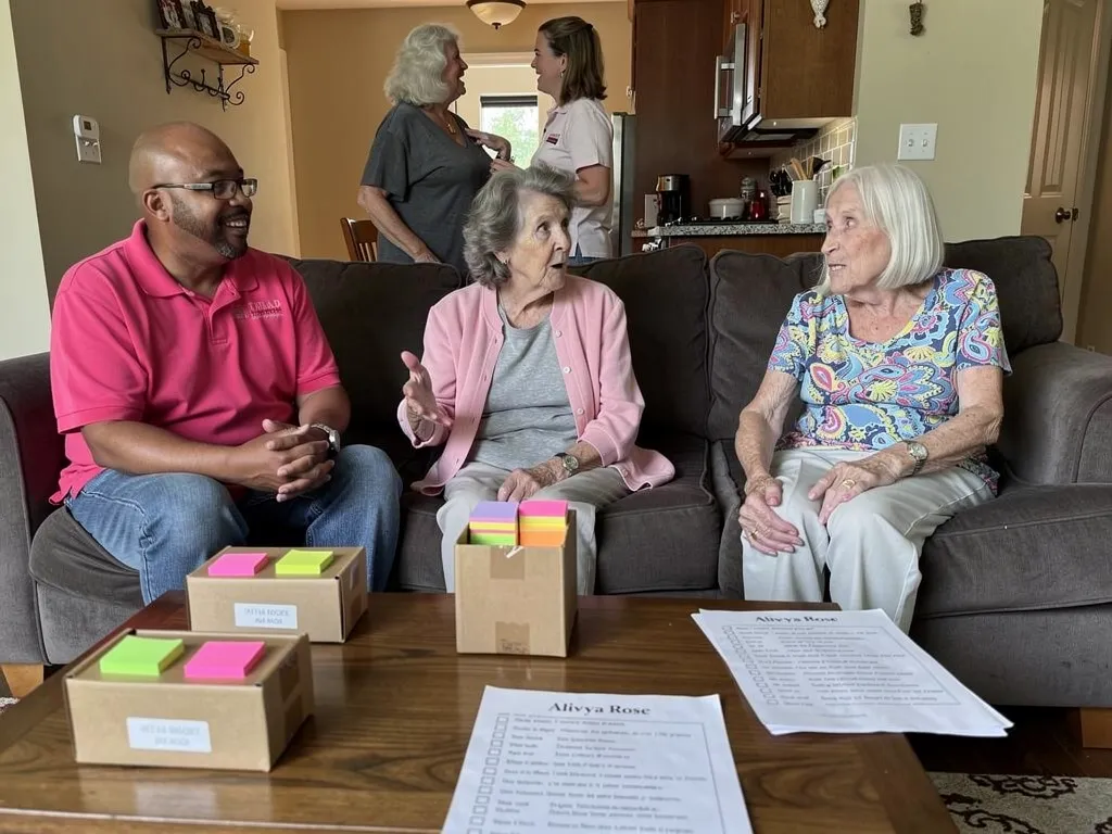 Family reviewing a moving timeline and checklist for assisted living
