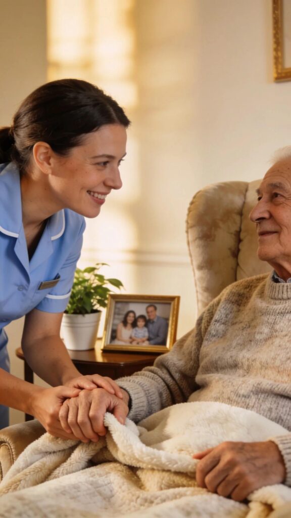 Family exploring financial assistance options for senior living, focused on long-term care insurance planning
